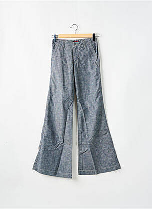 Pantalon large fermeture zippée sous rabat boutonné taille basse bleu REDWOOD femme