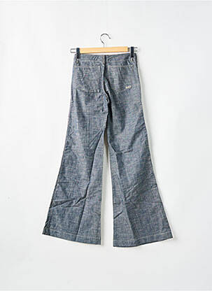 Pantalon large fermeture zippée sous rabat boutonné taille basse bleu REDWOOD femme