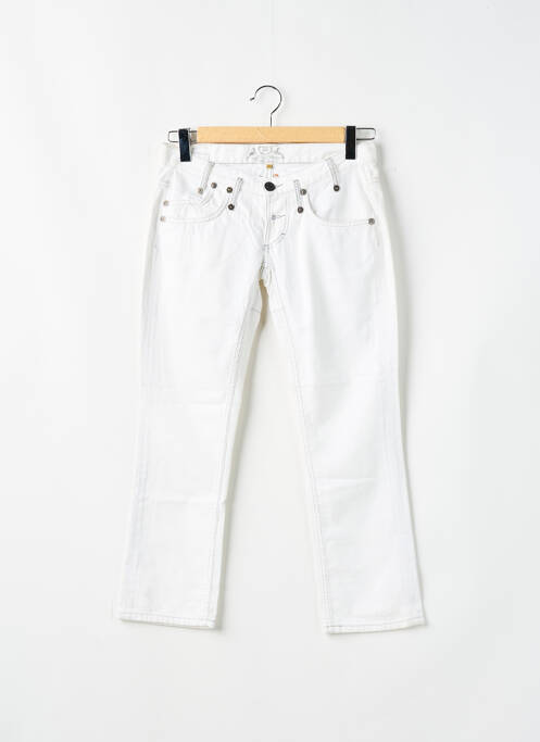 Pantalon 7/8 fermeture zippée sous rabat boutonné taille normale blanc FREEMAN T.PORTER femme
