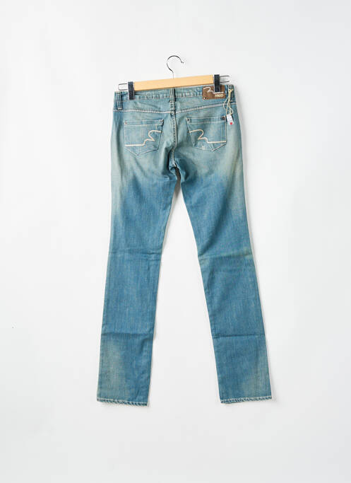 Jeans coupe slim effet usé délavé taille basse bleu REDWOOD femme