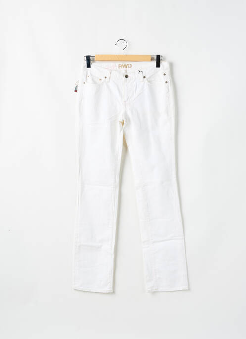 Jeans coupe slim tissage brut taille basse blanc REDWOOD femme