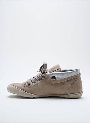 Baskets matière lisse talon plat jusqu'à 3cm beige PALLADIUM femme