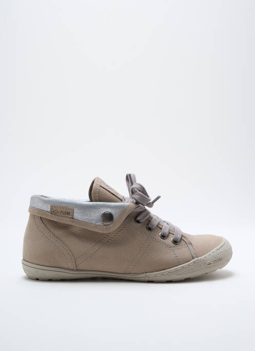 Baskets matière lisse talon plat jusqu'à 3cm beige PALLADIUM femme