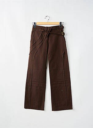 Pantalon large poches taille normale marron 2 TWO femme