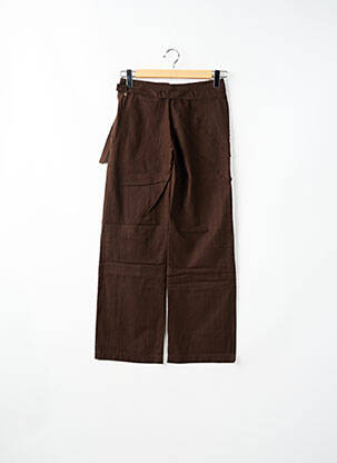 Pantalon large poches taille normale marron 2 TWO femme
