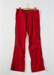 Pantalon droit fermeture zippée sous rabat boutonné rouge FREEMAN T.PORTER femme