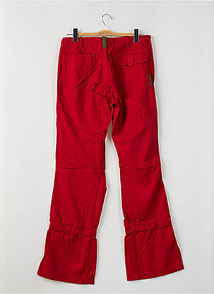 Pantalon droit fermeture zippée sous rabat boutonné rouge FREEMAN T.PORTER femme