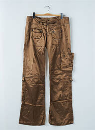 Pantalon droit fermeture zippée sous rabat boutonné or FREEMAN T.PORTER femme