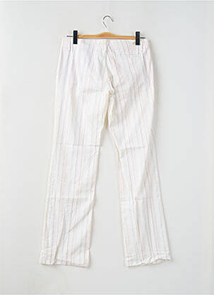 Pantalon droit fermeture zippée sous rabat boutonné blanc FREEMAN T.PORTER femme