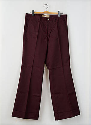 Pantalon flare fermeture zippée sous rabat boutonné violet FREEMAN T.PORTER homme