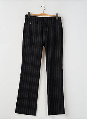 Pantalon droit fermeture zippée sous rabat boutonné noir FREEMAN T.PORTER femme