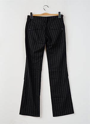 Pantalon droit fermeture zippée sous rabat boutonné noir FREEMAN T.PORTER femme