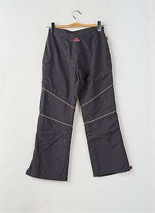 Pantalon droit fermeture zippée sous rabat avec crochet gris KANA BEACH femme