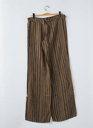 Pantalon large fermeture zippée sous rabat boutonné taille basse vert LOIS femme