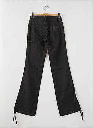 Pantalon flare fermeture zippée sous rabat boutonné gris LOIS femme