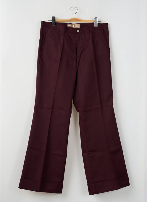 Pantalon flare fermeture zippée sous rabat boutonné violet FREEMAN T.PORTER homme