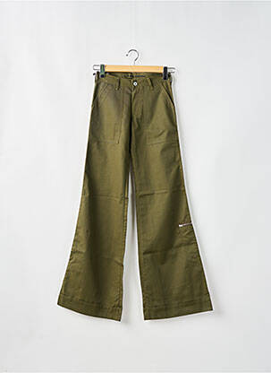 Pantalon large fermeture zippée sous rabat boutonné taille normale vert LA BRIGADA INTERNACIONAL femme