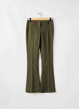 Pantalon flare fermeture zippée sous rabat avec crochet taille basse vert MISS SIXTY femme