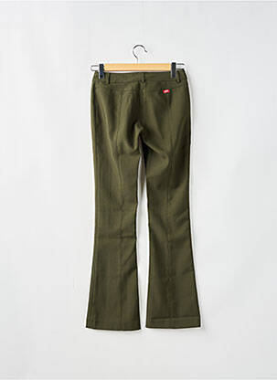 Pantalon flare fermeture zippée sous rabat avec crochet taille basse vert MISS SIXTY femme