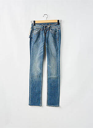 Jeans coupe droite stretch taille basse bleu RWD femme