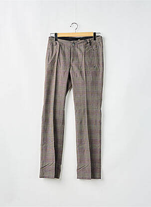 Pantalon droit fermeture zippée sous rabat boutonné taille normale gris RWD femme