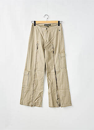 Pantalon large taille normale taille normale beige RWD femme