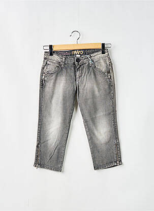 Corsaire tissage denim taille basse gris RWD femme