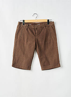 Bermuda fermeture zippée sous rabat avec crochet taille basse marron FREEMAN T.PORTER femme
