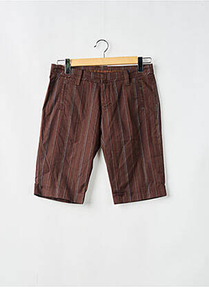 Bermuda fermeture zippée sous rabat avec crochet taille basse marron FREEMAN T.PORTER femme