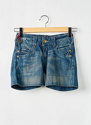 Short tissage denim taille basse bleu STONE AGED femme