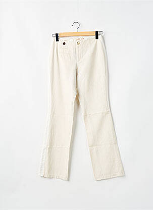 Pantalon droit fermeture zippée sous rabat boutonné beige SCHOOL RAG femme