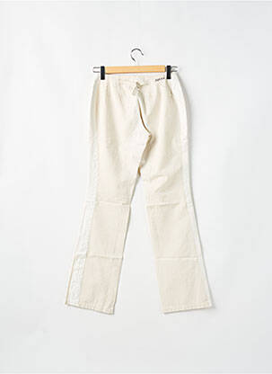 Pantalon droit fermeture zippée sous rabat boutonné beige SCHOOL RAG femme