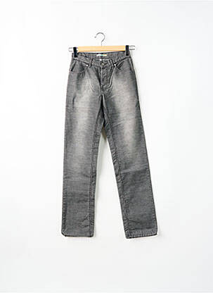 Pantalon droit fermeture zippée sous rabat boutonné gris SCHOOL RAG femme