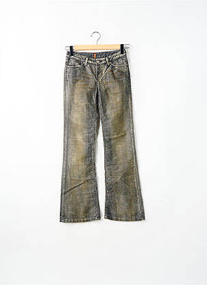 Pantalon droit fermeture zippée sous rabat boutonné gris TEDDY SMITH femme