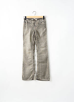 Pantalon droit fermeture zippée sous rabat boutonné gris SCHOOL RAG femme