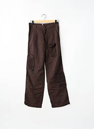Pantalon cargo coupe droite taille normale marron SCHOOL RAG femme