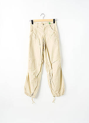 Pantalon droit fermeture zippée sous rabat boutonné beige SCHOOL RAG femme