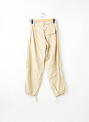 Pantalon droit fermeture zippée sous rabat boutonné beige SCHOOL RAG femme
