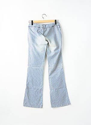 Pantalon droit fermeture zippée sous rabat boutonné bleu TEDDY SMITH femme