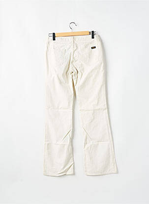 Pantalon droit fermeture zippée sous rabat boutonné blanc TEDDY SMITH femme