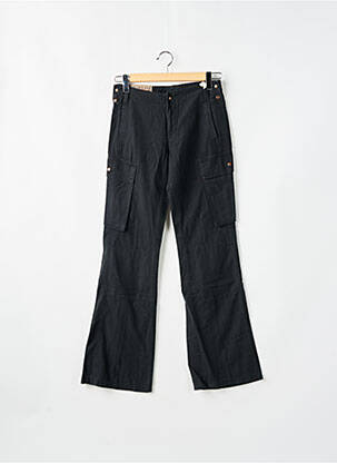Pantalon droit fermeture zippée sous rabat boutonné noir TEDDY SMITH femme
