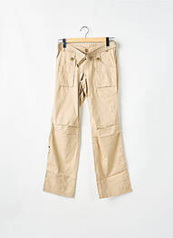 Pantalon droit fermeture zippée sous rabat boutonné beige VERO MODA femme