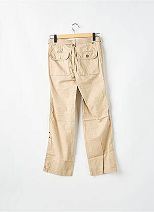 Pantalon droit fermeture zippée sous rabat boutonné beige VERO MODA femme