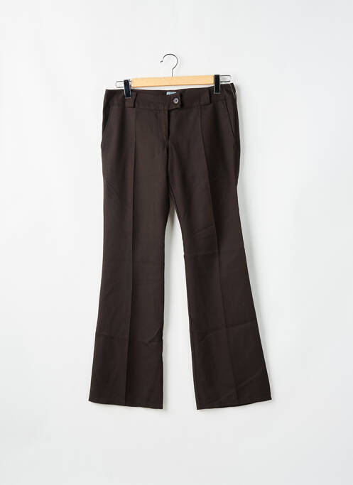 Pantalon droit marron TIM BARGEOT pour femme