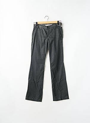 Pantalon droit fermeture zippée sous rabat boutonné taille basse gris SCHOOL RAG femme