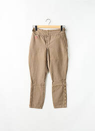 Pantalon 7/8 tissage popeline taille normale marron SCHOOL RAG femme