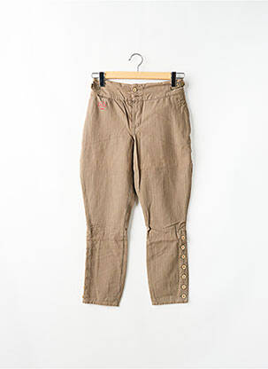 Pantalon 7/8 tissage popeline taille normale marron SCHOOL RAG femme