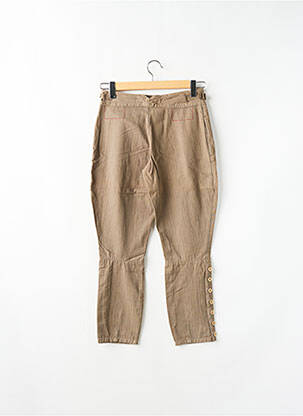 Pantalon 7/8 tissage popeline taille normale marron SCHOOL RAG femme