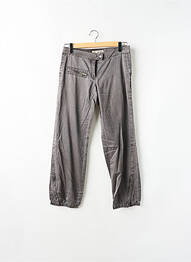 Pantalon 7/8 tissage popeline taille basse gris SESSUN femme