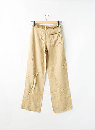 Pantalon large tissage popeline taille basse beige TEDDY SMITH femme
